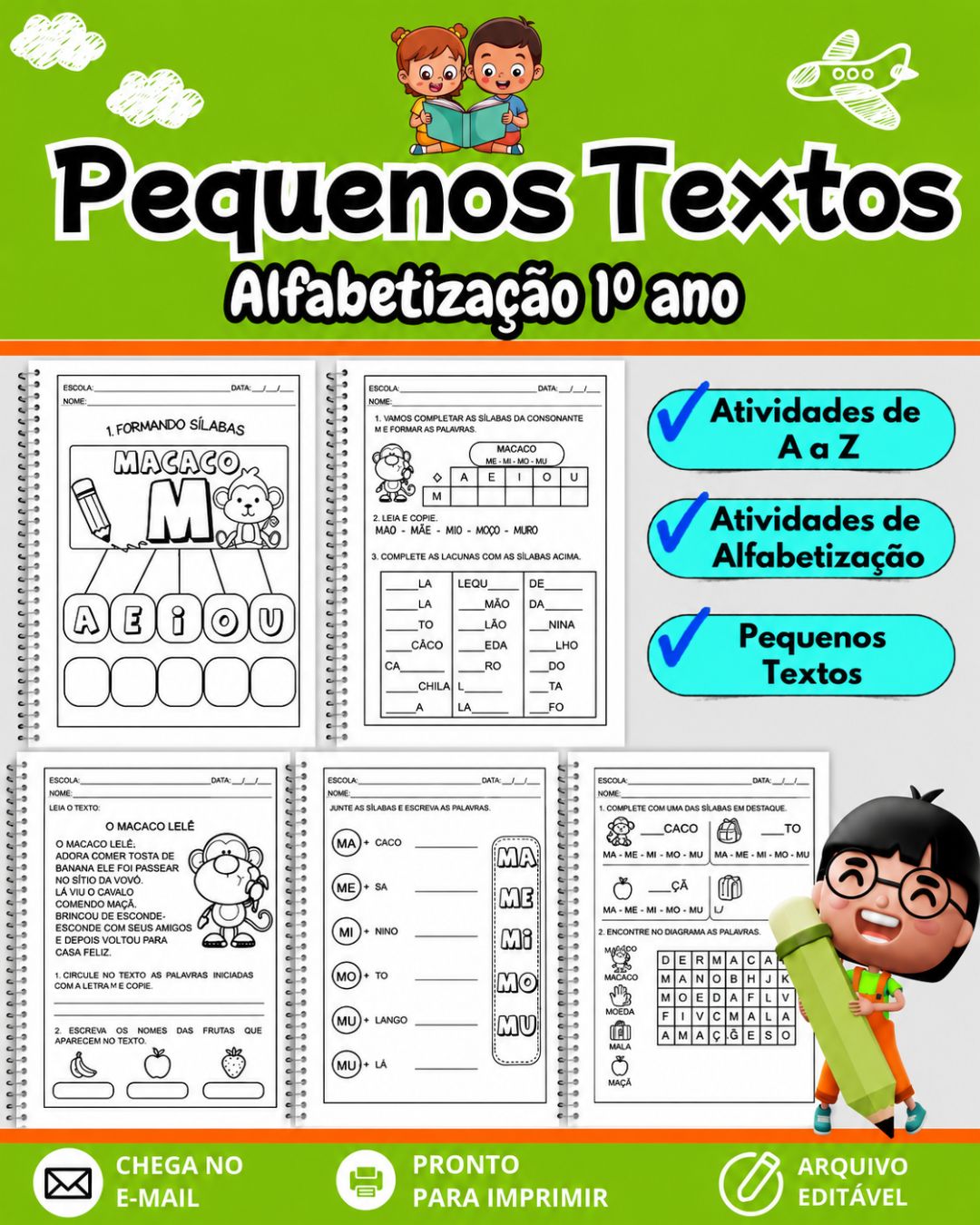 Pequenos Textos com atividades de Alfabetização 1ºano